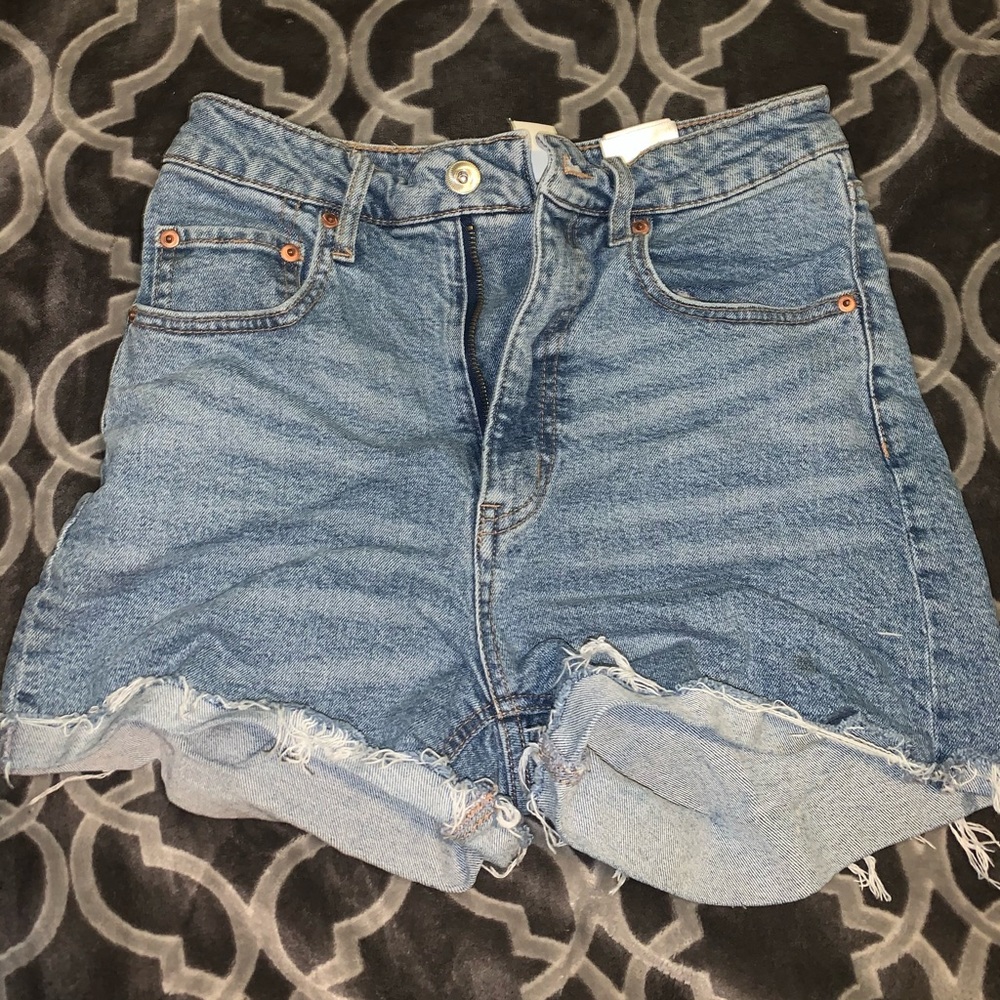 Light blue denim shorts